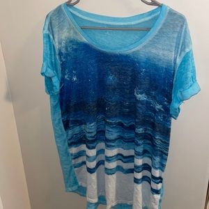 ana XL cute multi blue top